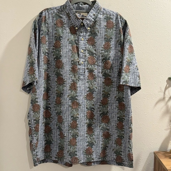 Reyn Spooner Men’s Size XXL Pineapple Pullover Aloha Shirt Resort Wear Vacation - Picture 1 of 4